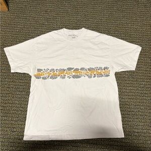 White and Yellow Graphic Men's Shirt